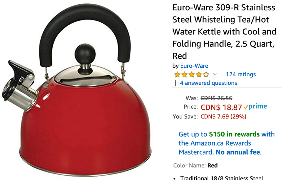 Amazon Canada Deals: Save 29% on Whistling Tea/Hot Water Kettle + 38% on Inflatable Reindeer Pool + 36% on Weighted Blanket Sleep Set with Coupon + More Offers