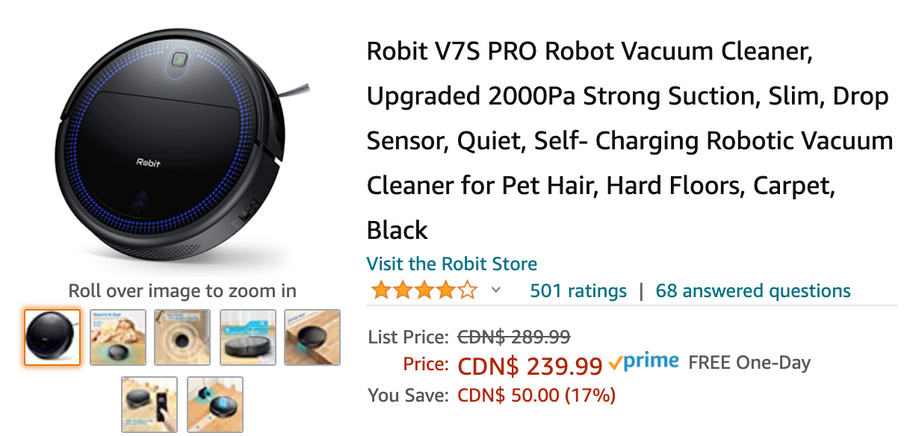Amazon Canada Deals: Save 17% on Robot Vacuum Cleaner + 37% on Electric Screwdriver + More Offer