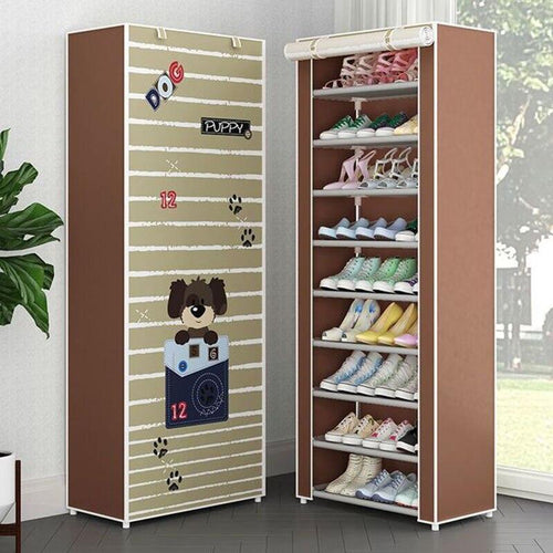10 capas 9 rejillas Simple Zapatero hogar a prueba de polvo almacenamiento Zapatero de tela para muebles de Casa de pasillo