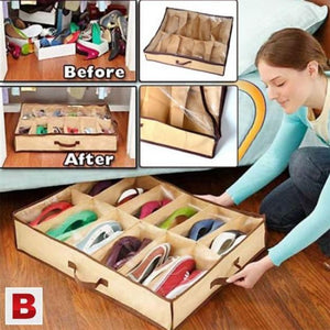 12 Shoes Under Bed Storage Rack Storage Organizer