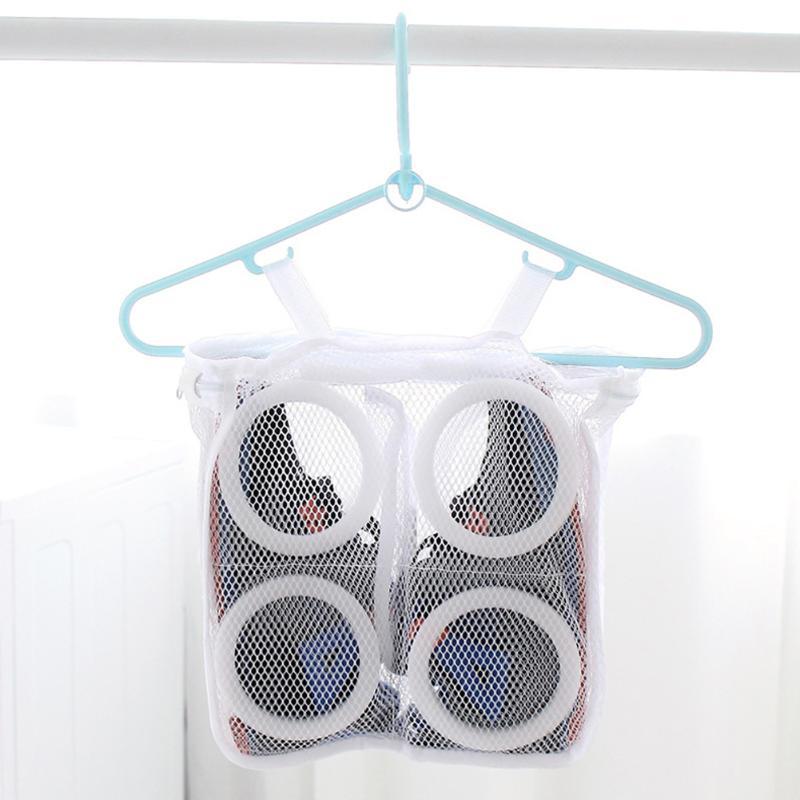 150ml 3D Storage Organizer Bag Mesh Home Mesh Laundry Shoes Bags Dry Shoe Organizer Portable Washing Bags 28 x 26 x 12cm