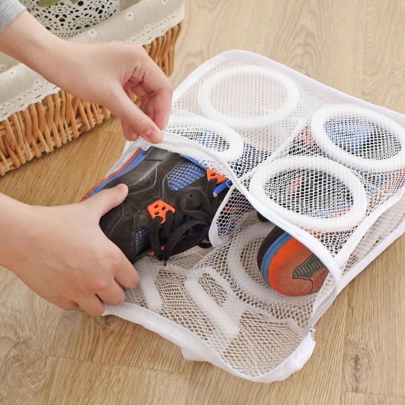 150ml Mesh Transparent Laundry Bags Shoes Bags Storage Organizer Dry Shoe Organizer Portable Washing Bags Home Slippers