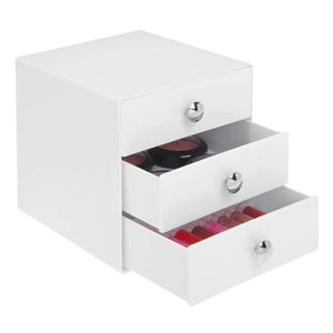 Online shopping idesign plastic 3 jewelry box compact storage organization drawers set for cosmetics makeup hair care bathroom office dorm desk countertop 6 5 x 6 5 x 6 5 set of 4 white