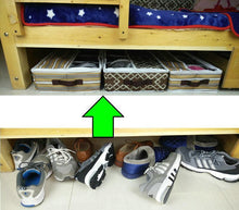 Load image into Gallery viewer, Oxford Cloth Under Bed Shoe Organizer Box