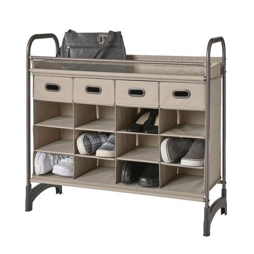 Maximize Stackable16-Cubby Shoe Organizer with 4 Drawers - Style 5122