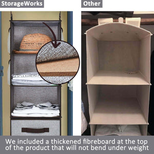 Kitchen storageworks hanging closet organizer 6 shelf closet organizer 2 ways dorm closet organizers and storage sweater organizer for closet gray 12x12x42 inches
