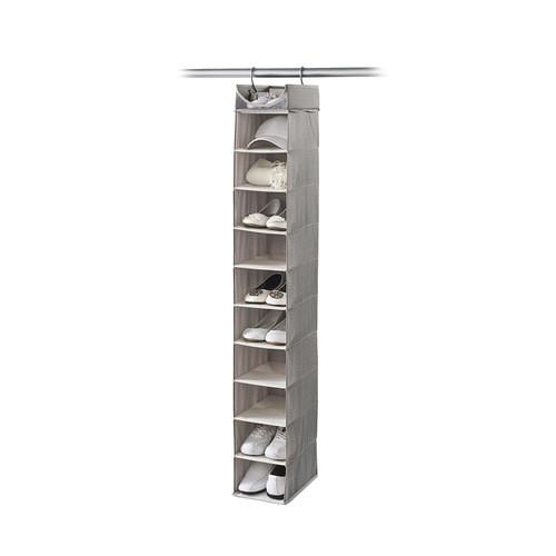 10 Pair Shoe Organizer with Top Shelf - Harmony Twill