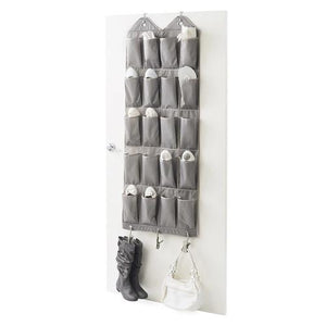 Over The Door 20 Pair Shoe Organizer with 3 NeatClips - Harmony Twill