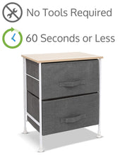 Load image into Gallery viewer, Best seller  luxton home 2 drawer storage organizer 60 second fast assembly no tools needed small gray linen tower dresser chest dorm room essential closet bedroom bathroom 2d grey