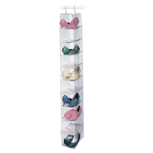 Vinyl 10 Shelf Shoe Organizer