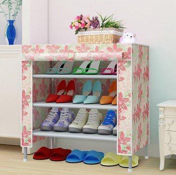 4 Layers 3 Slots Shoe Organizer Dust proof Shoe Storage Shelf Rack