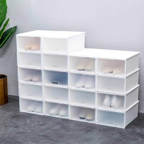 DIY Shoe Rack Portable Shoe Storage Organzier Plastic Stackable Storage Shoe Box