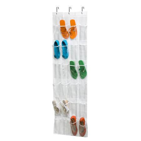 24-Pocket Over-The-Door Hanging Shoe Organizer, White