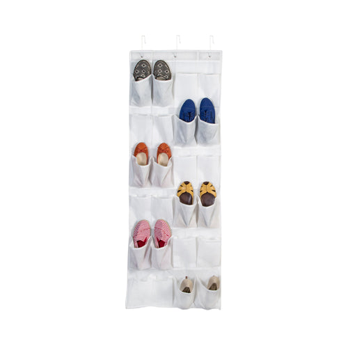 24-Pocket Over-The-Door Shoe Organizer, White