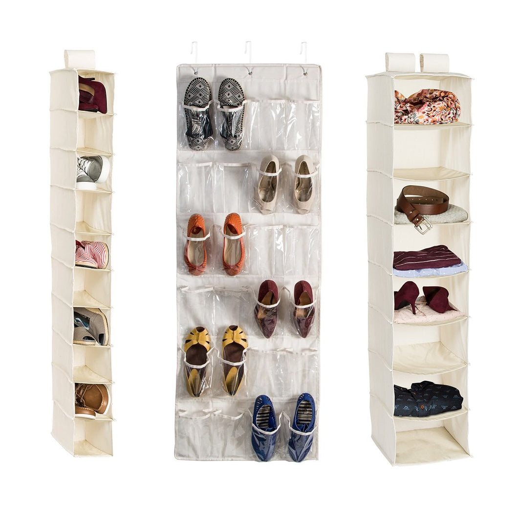 3-Piece Closet Organization Kit, Natural