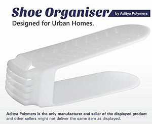 Aditya Polymers 8 Piece Plastic Shoe Organizer, White
