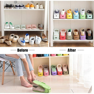 Adjustable Shoe Rack Organizer - Double Shoe Holder