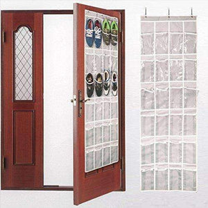 Aotuno Over The Door Shoe Organizer - 24 Reinforced Pockets(Gray).