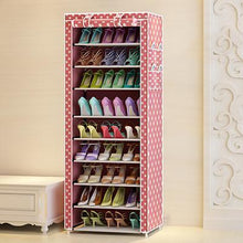 Load image into Gallery viewer, 9 Tier Modern Shoe Shelves Oxford Cloth Shoe Stool Storage Cabinet Multipurpose Shoes Rack DIY Shoes Organizer Case Space Saver