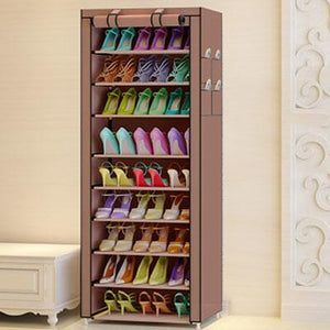 9 Tier Modern Shoe Shelves Oxford Cloth Shoe Stool Storage Cabinet Multipurpose Shoes Rack DIY Shoes Organizer Case Space Saver