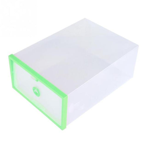 2Pcs Foldable Plastic Shoe Storage Box Case Clear Shoe Organizer Space Saver Shelf Drawer Shoe Storage Containers Holder