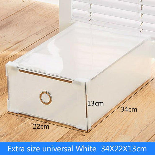 5PCS Eco-Friendly Shoe Storage Box Case Transparent Plastic Storage Box Rectangle PP Shoe Organizer Thickened drawer Shoe Box