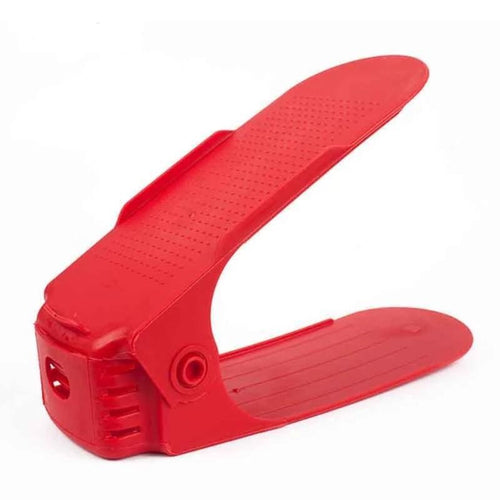 Red Space Saving Adjustable Shoe Organizer